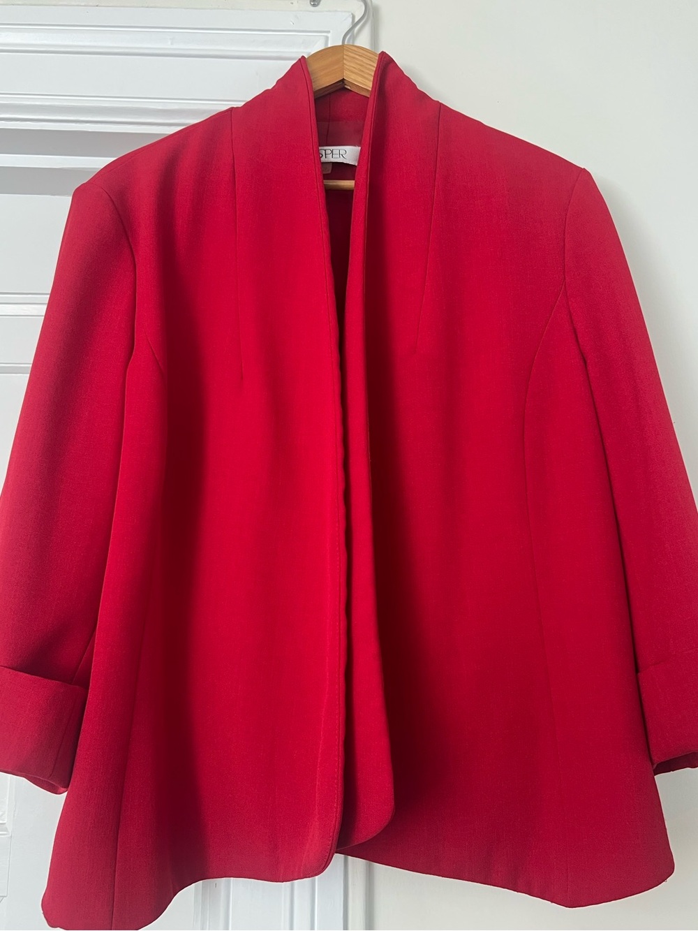 KASPER Open Front Red Jacket